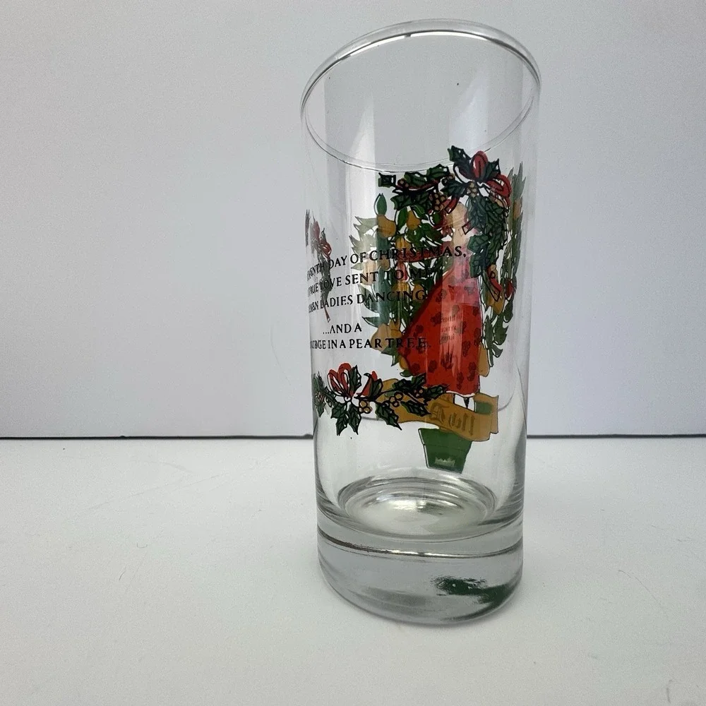 VTG Indiana Glass 12 DAYS OF CHRISTMAS GLASS 11th Eleven Ladies Dancing‎ 12oz